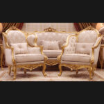 5pcs Handmade Palace Gold Sofa set 14