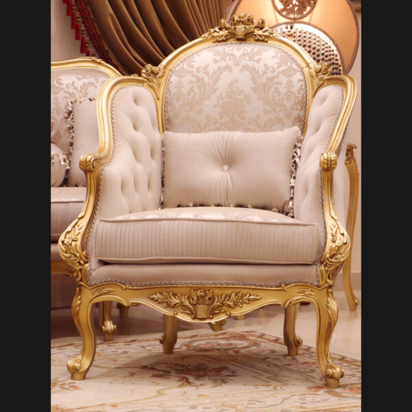 5pcs Handmade Palace Gold Sofa set 11