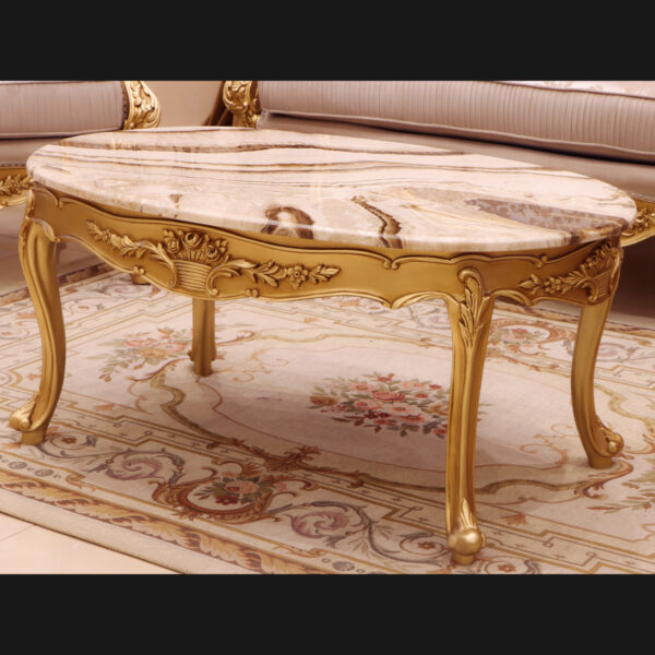 5pcs Handmade Palace Gold Sofa set 12