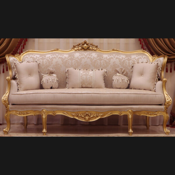 5pcs Handmade Palace Gold Sofa set 10