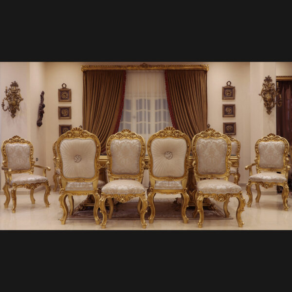 11pcs Handmade Palace Gold Dinning Set 8