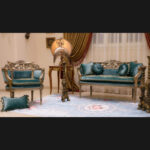 4pcs Handmade Vintage Emerald Green  Sofa Set 12