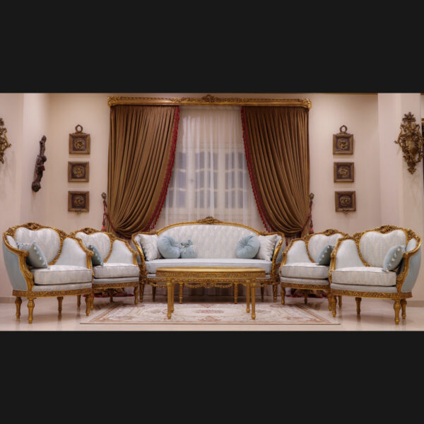 Handmade Royal Baby Blue Sofa 9