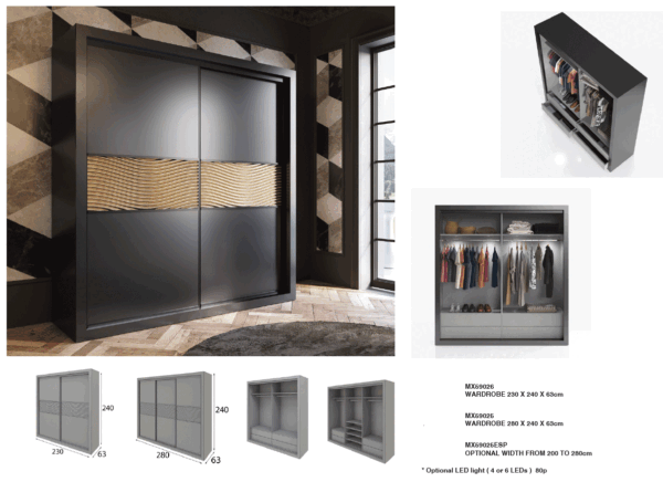 Mat MX68 Black Bedroom Set p12445 By ESF Furniture - Image 6