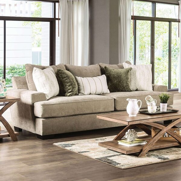 Ash Green/Ivory New Meadows Sofa SM1213-SF By Furniture of America 14