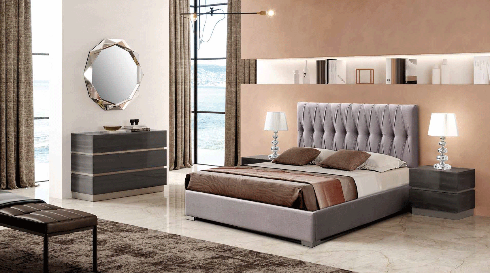 401 Mulan Modern Bedroom Set p12507 By ESF Furniture