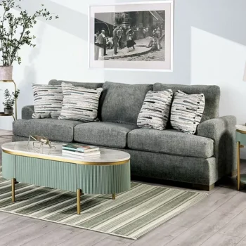 Gray LEYTONSTONE SOFA SM1208-SF by Furniture of America.