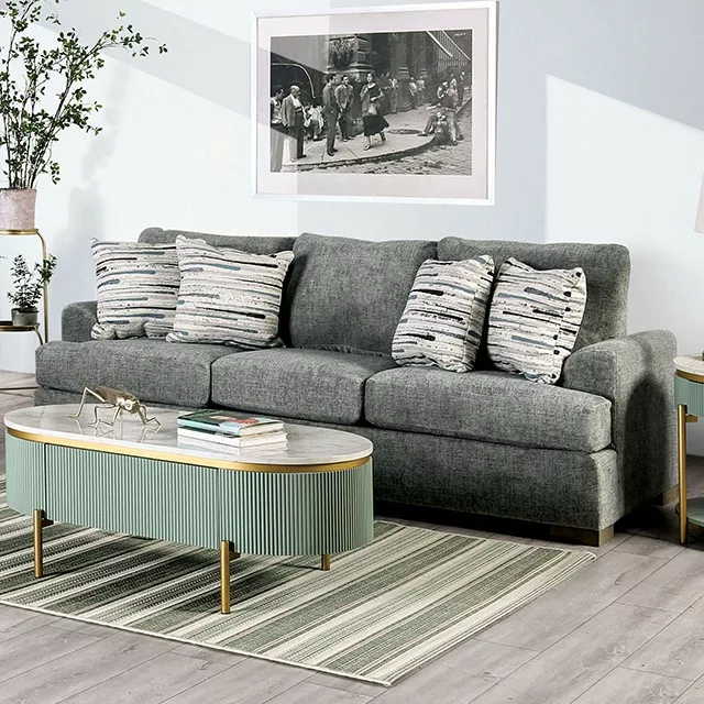 Gray LEYTONSTONE SOFA SM1208-SF by Furniture of America. 7