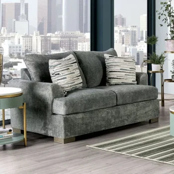 Gray LEYTONSTONE LOVESEAT SM1208-LV by Furniture of America.