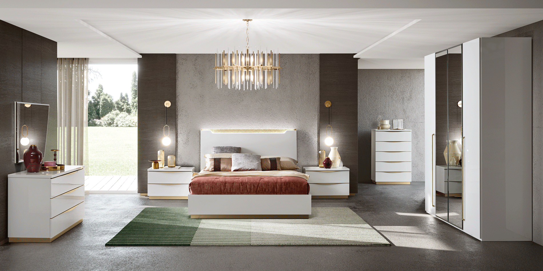Italian Style Bedroom Shiny Kharma p12831 By ESF Furniture