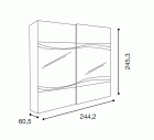 Ischia 2 Door Wardrobe with 2 maxi sliding doors