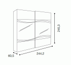 Linosa 2 Door Wardrobe with 2 maxi sliding doors
