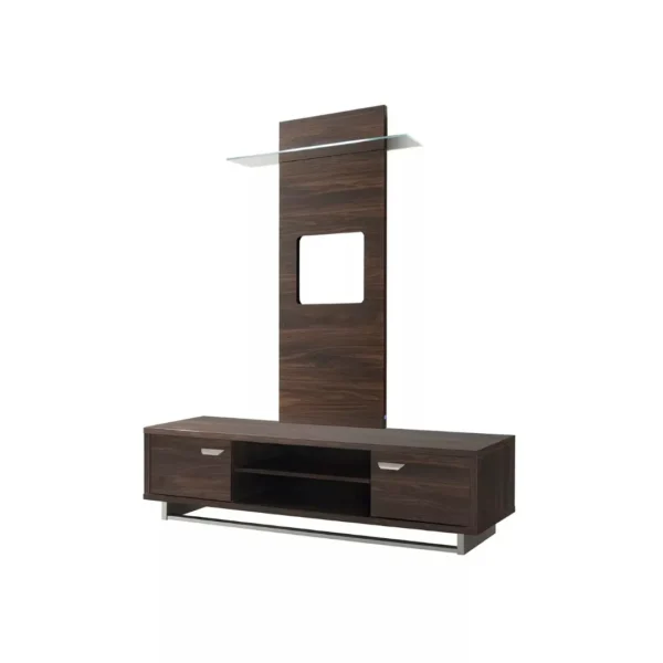 Volare Entertainment center Dark Walnut/Nickel Additional items By ESF Furniture - Image 2