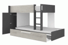 Bunk Bed 200cm with pullout bed & wardrobe+ Base *Base included for both beds*