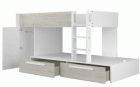 Bunk Bed 200cm with drawers and wardrobe + Base *Base included for both beds*