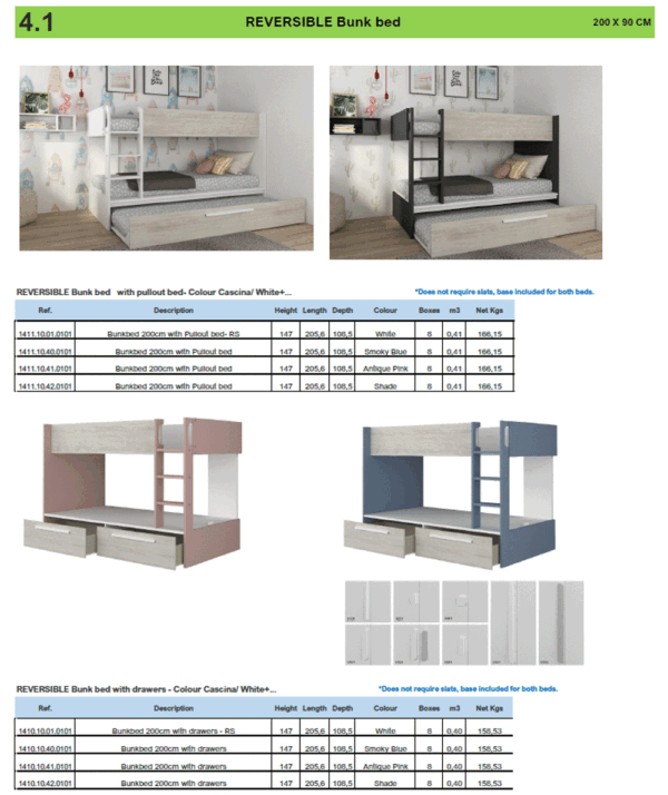 4.1 Reversible Bunk bed 200cm p13223 By ESF Furniture - Image 7