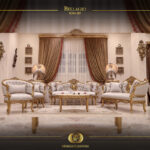 4pcs Handmade Bellagio Gold Sofa Set 13