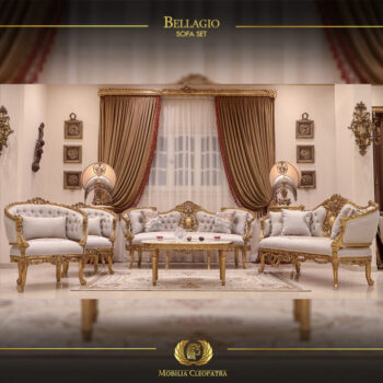 4pcs Handmade Bellagio Gold Sofa Set