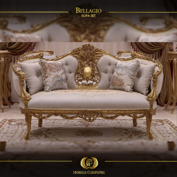 4pcs Handmade Bellagio Gold Sofa Set 10