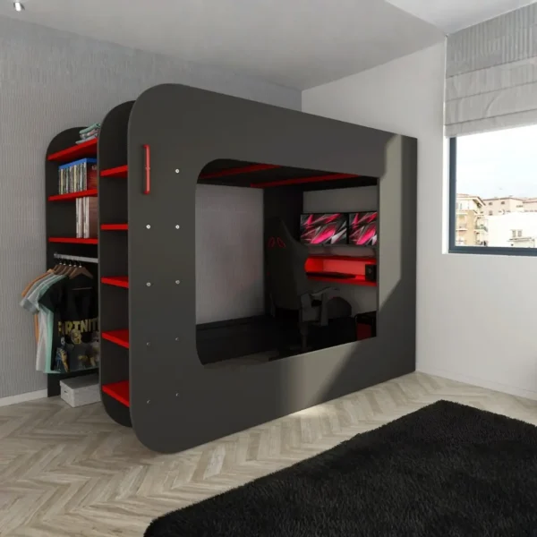 Gamer Bed Red and Black