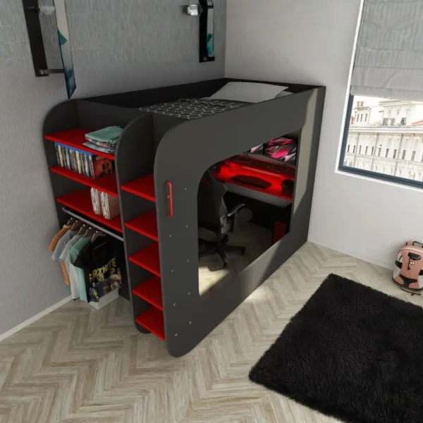 Gamer Bed Red and Black