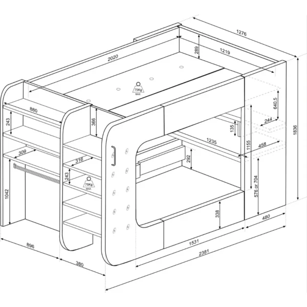 Gamer Bed Red and Black By ESF Furniture - Image 14
