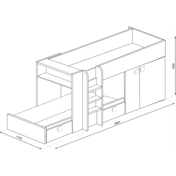 Bo1 Reversible Bunk Bed 190cm
