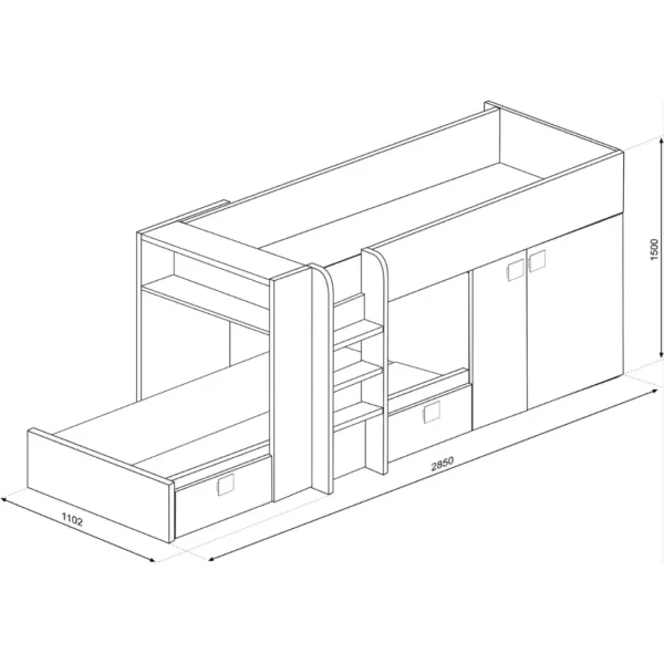 Bo1 Reversible Bunk Bed 200cm