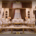 5pcs Handmade Palace Gold Sofa set 13