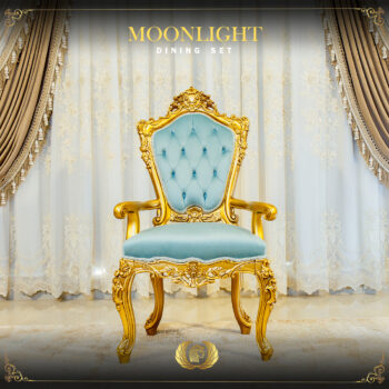 Handmade Moonlight Blue Dinning Arm Chair