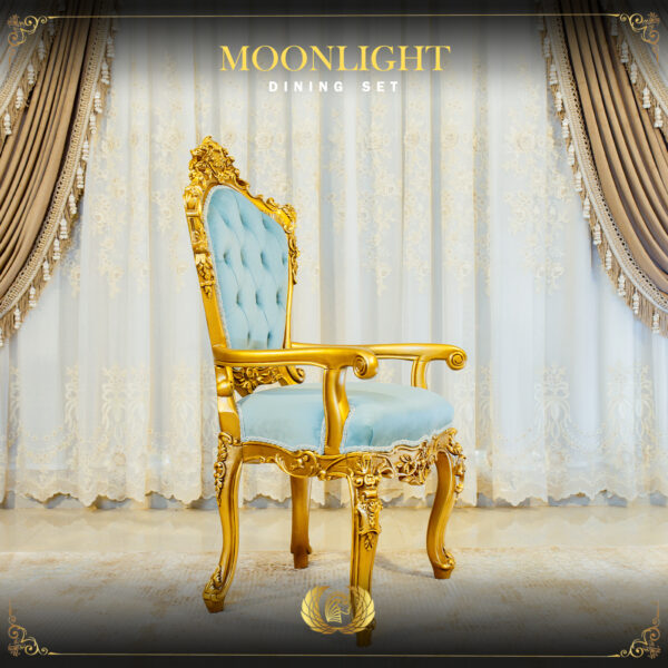 Handmade Moonlight Blue Dinning Arm Chair 12