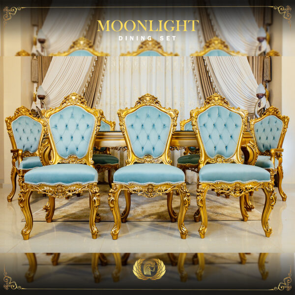 9pcs Handmade Moonlight Blue Dinning Set 10