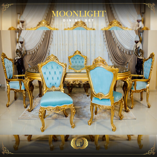 9pcs Handmade Moonlight Blue Dinning Set 13