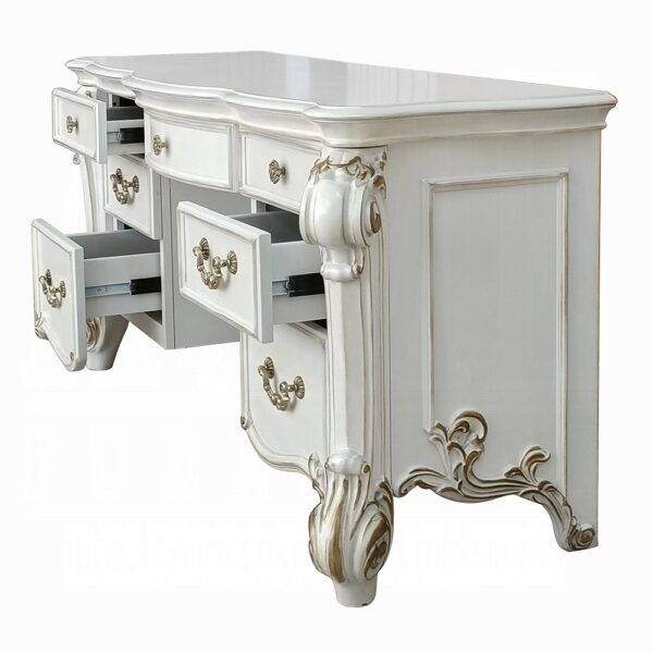 Vendome Vanity Desk in Antique Pearl Finish BD01507 By ACME 12