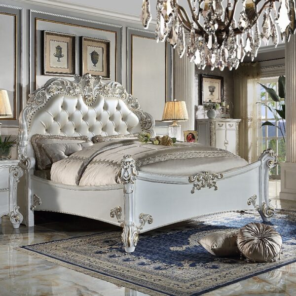 Vendome Bed in Pearl Leather By ACME 5