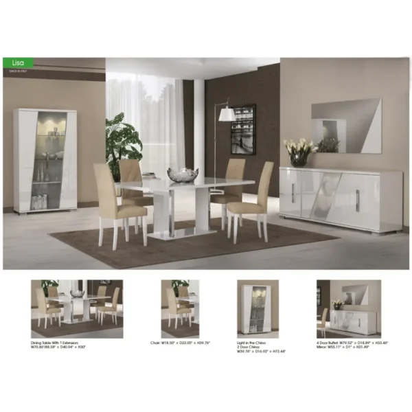 High Gloss Lacquer Lisa Dining Room Set Italy