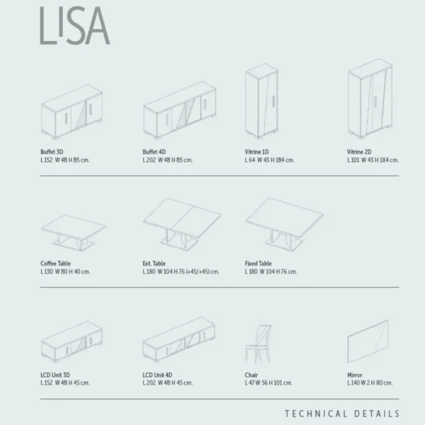 High Gloss Lacquer Lisa Dining Room Set Italy