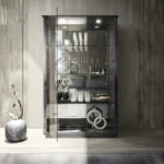 High Gloss Lacquer Vulcano 2 Door Curio Cabinet