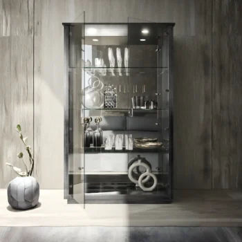 High Gloss Lacquer Vulcano 2 Door Curio Cabinet