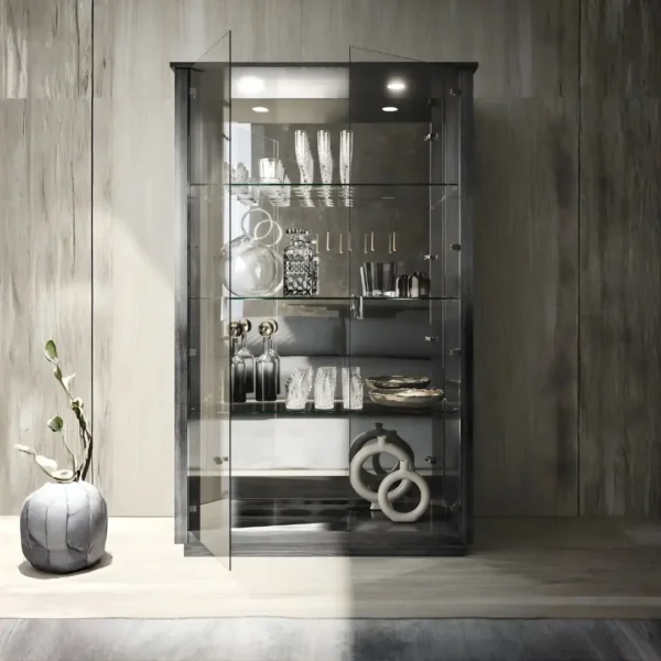 High Gloss Lacquer Vulcano 2 Door Curio Cabinet