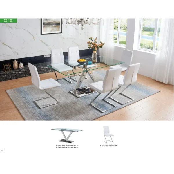 Shiny Zig Zag Dining Table By ESF Furniture - Image 9