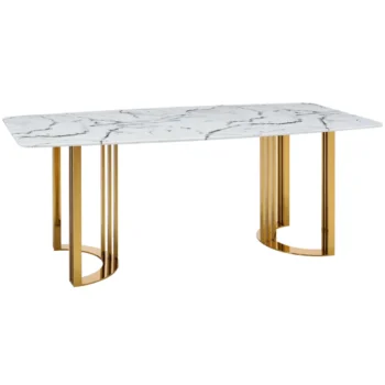 Shiny 131 Gold Marble Dining Table