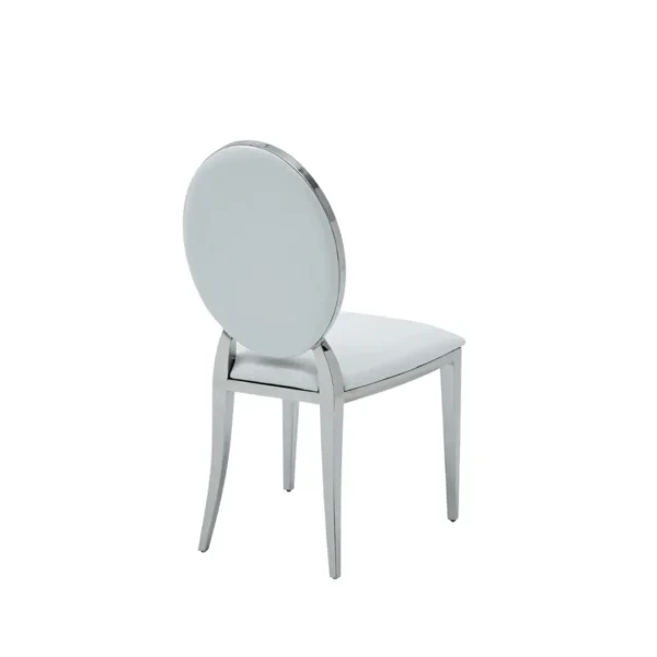 Shiny 110 Marble Dining Table with 110 White Chairs