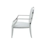 Shiny 110 Marble Dining Table with 110 White Chairs