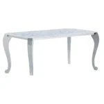 Shiny 110 Marble Dining Table with 110 White Chairs