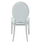 Shiny 110 Marble Dining Table with 110 White Chairs
