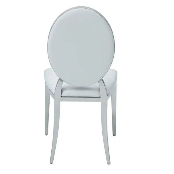 Shiny 110 Marble Dining Table with 110 White Chairs