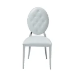 Shiny 110 Marble Dining Table with 110 White Chairs