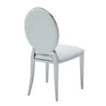 Shiny 110 Marble Dining Table with 110 White Chairs