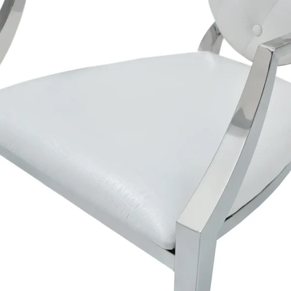 Shiny 110 Marble Dining Table with 110 White Chairs